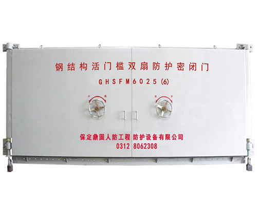 鋼結構活門檻雙扇防護密閉門 鋼結構活門檻雙扇防護密閉門